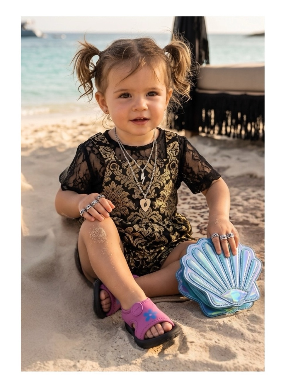 Nike ✿ Neoprene Slingback Wet / Dry Sandal ✿ Purple Blue Flower ✿ 6 Toddler Girl